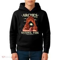 Arches National Park Retro Hiking & Camping Lover Kids Hoodie thumb 4