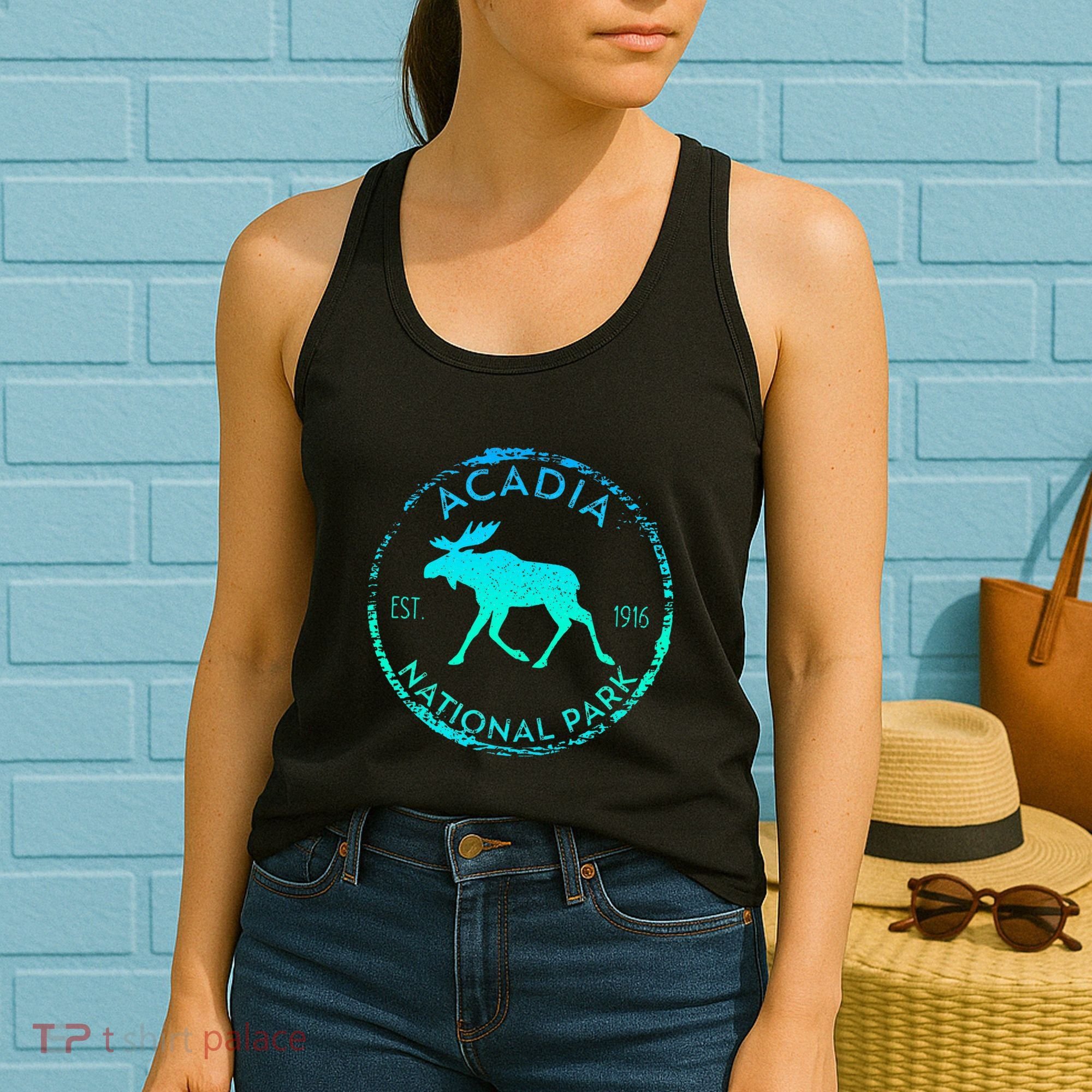 Acadia National Park Np Maine Moose Lovers Women's Tank Top