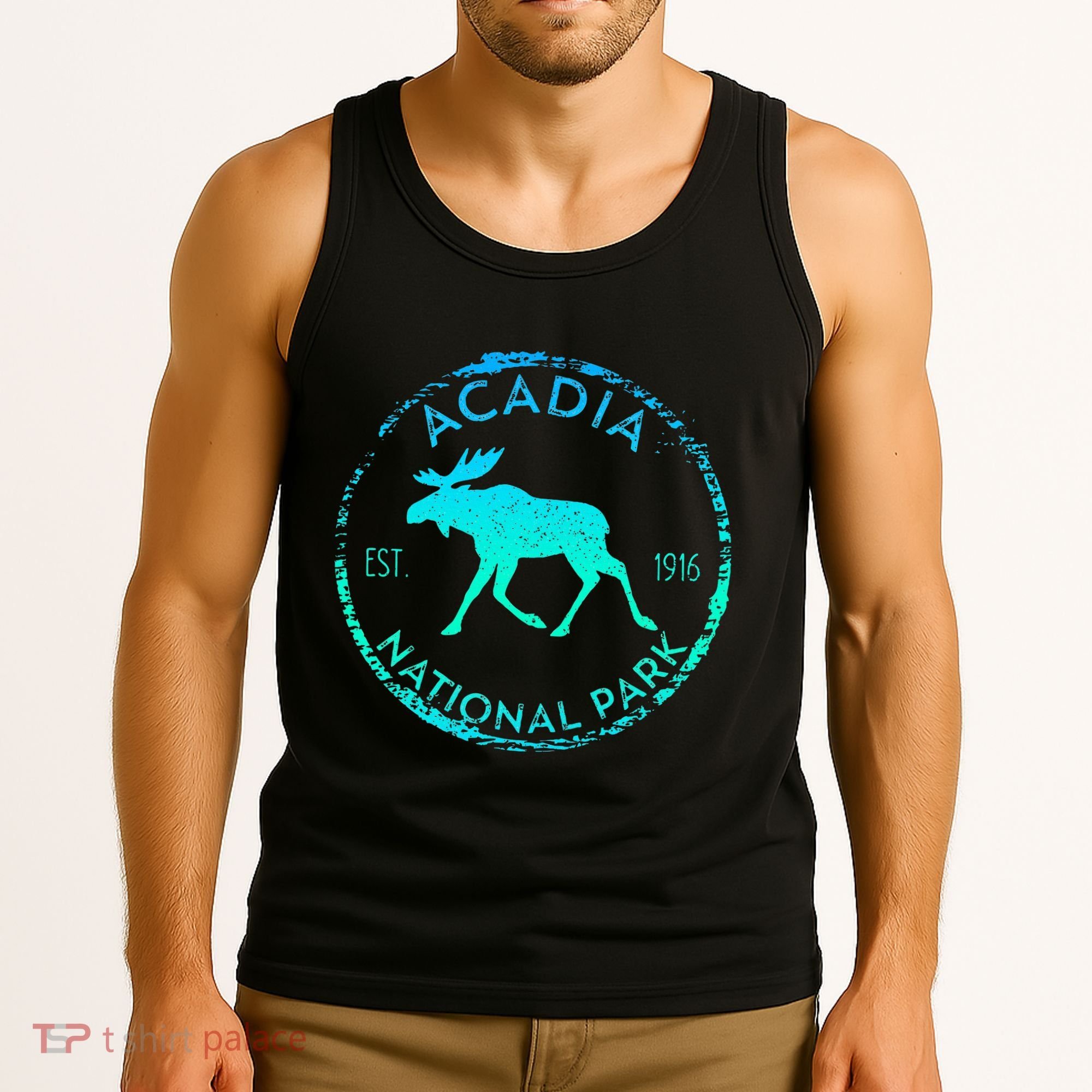 Acadia National Park Np Maine Moose Lovers Tank Top