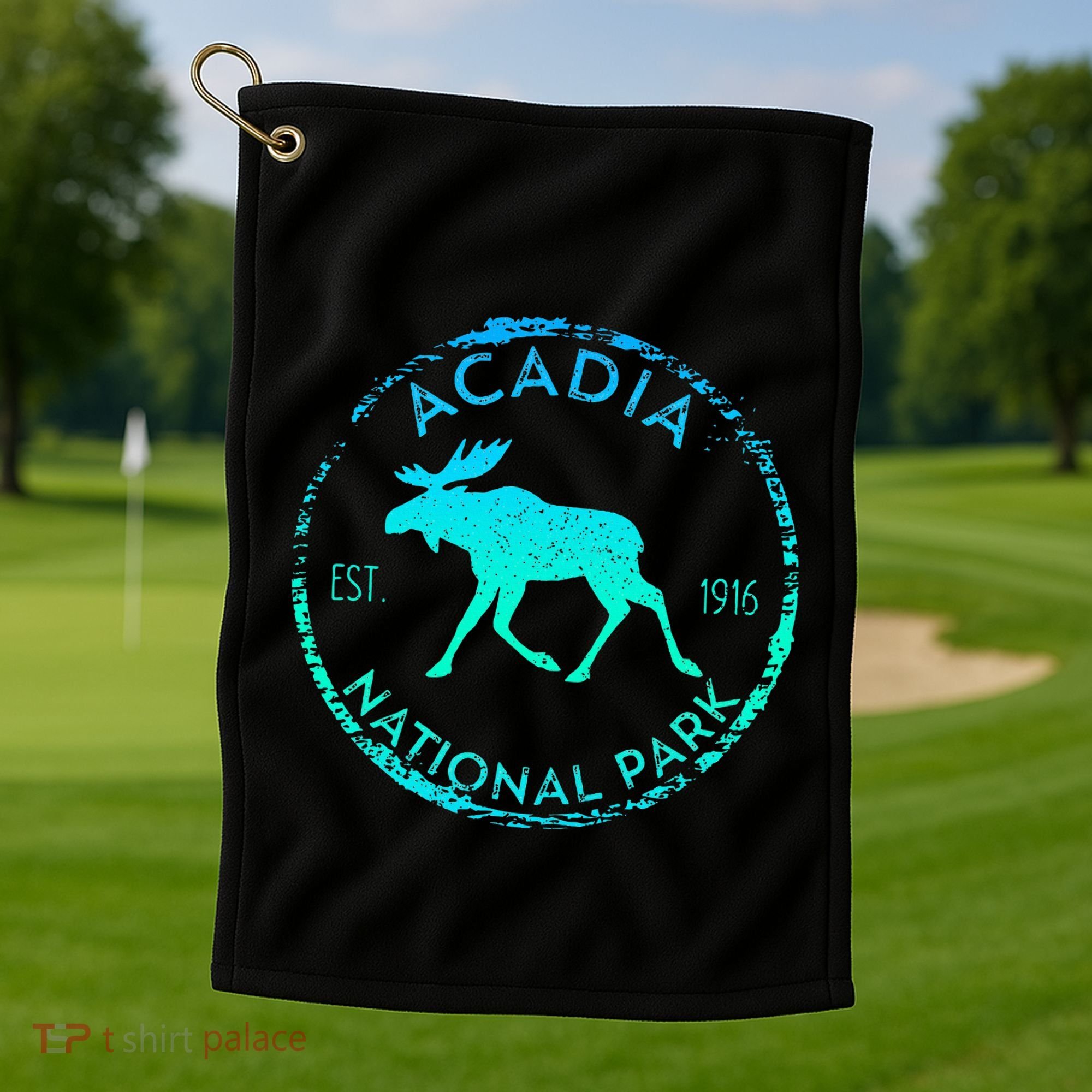 Acadia National Park Np Maine Moose Lovers Golf Towel