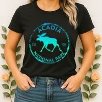 Acadia National Park Np Maine Moose Lovers Women's T-Shirt thumb 2