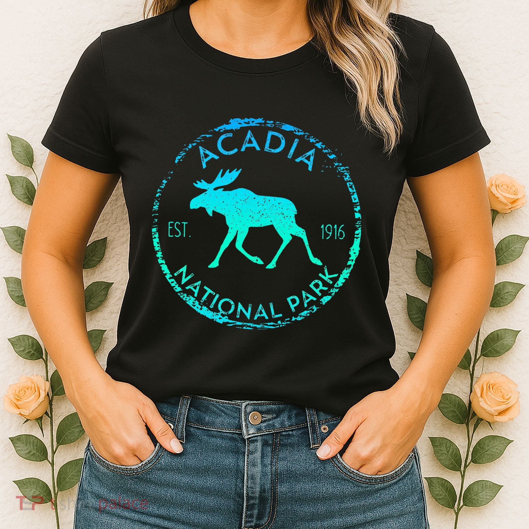 Acadia National Park Np Maine Moose Lovers Women's T-Shirt