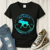 Acadia National Park Np Maine Moose Lovers Women's T-Shirt thumb 3