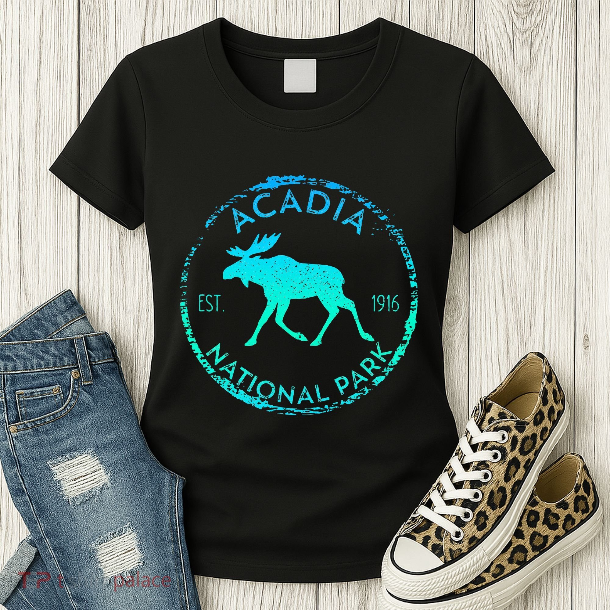 Acadia National Park Np Maine Moose Lovers Women's T-Shirt