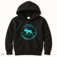 Acadia National Park Np Maine Moose Lovers Kids Hoodie thumb 0