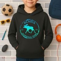 Acadia National Park Np Maine Moose Lovers Kids Hoodie thumb 2