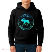 Acadia National Park Np Maine Moose Lovers Kids Hoodie thumb 4