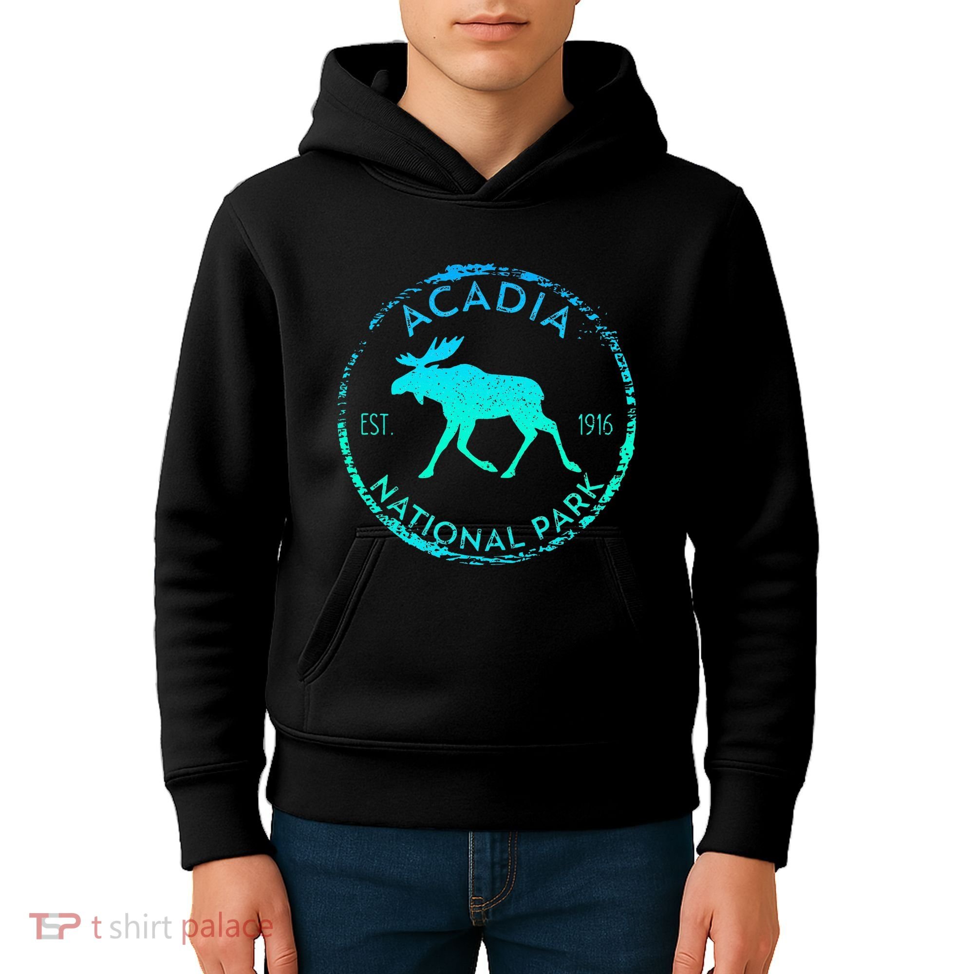 Acadia National Park Np Maine Moose Lovers Kids Hoodie
