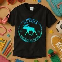 Acadia National Park Np Maine Moose Lovers Kids T-Shirt thumb 3