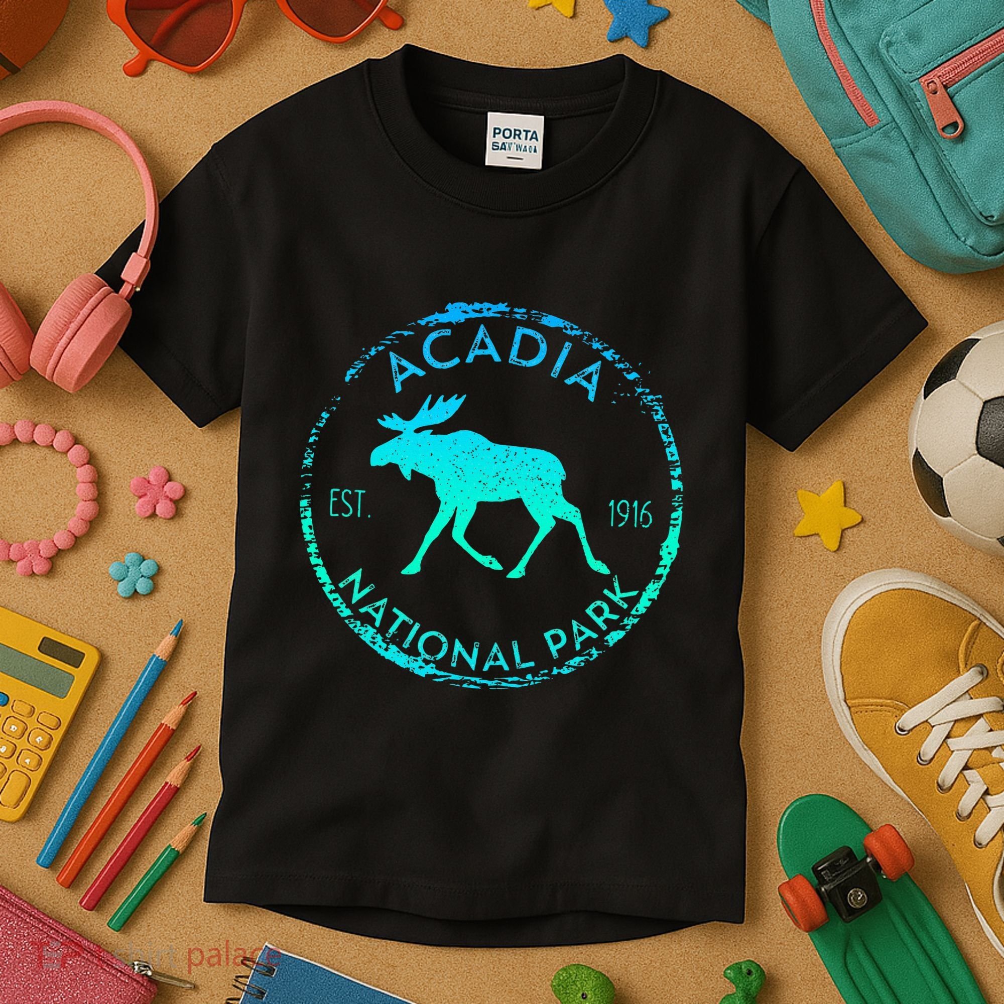 Acadia National Park Np Maine Moose Lovers Kids T-Shirt