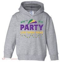 Ain't No Party Like Mardi Gras Beads Celebration Toddler Hoodie thumb 0