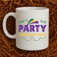 Ain't No Party Like Mardi Gras Beads Celebration Coffee Mug thumb 2
