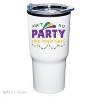 Ain't No Party Like Mardi Gras Beads Celebration Tumbler thumb 0
