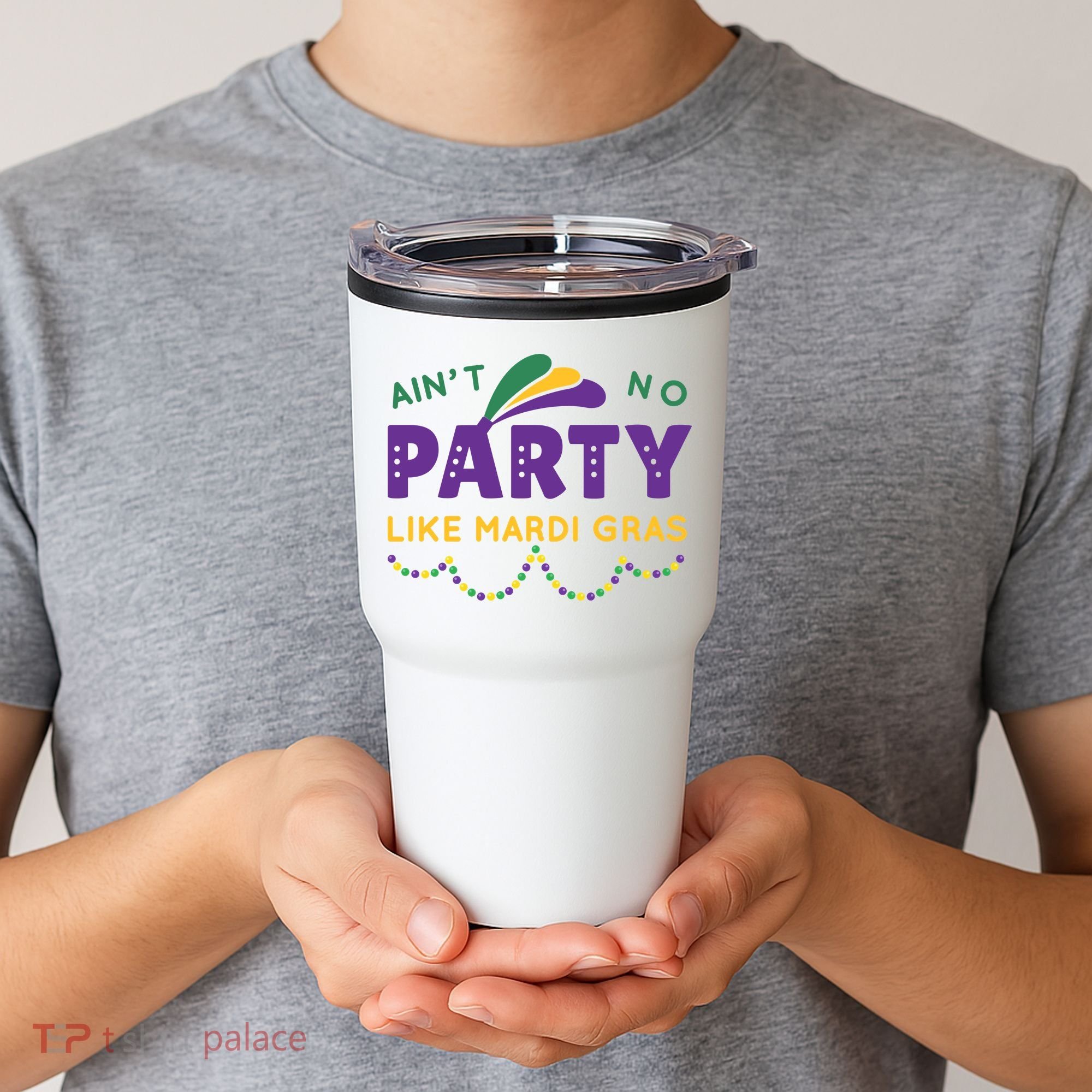 Ain't No Party Like Mardi Gras Beads Celebration Tumbler