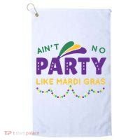 Ain't No Party Like Mardi Gras Beads Celebration Golf Towel thumb 0