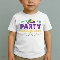 Ain't No Party Like Mardi Gras Beads Celebration Toddler T-Shirt thumb 2