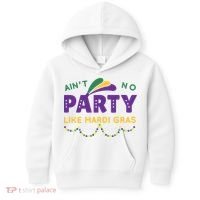 Ain't No Party Like Mardi Gras Beads Celebration Kids Hoodie thumb 0