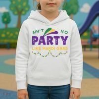 Ain't No Party Like Mardi Gras Beads Celebration Kids Hoodie thumb 3
