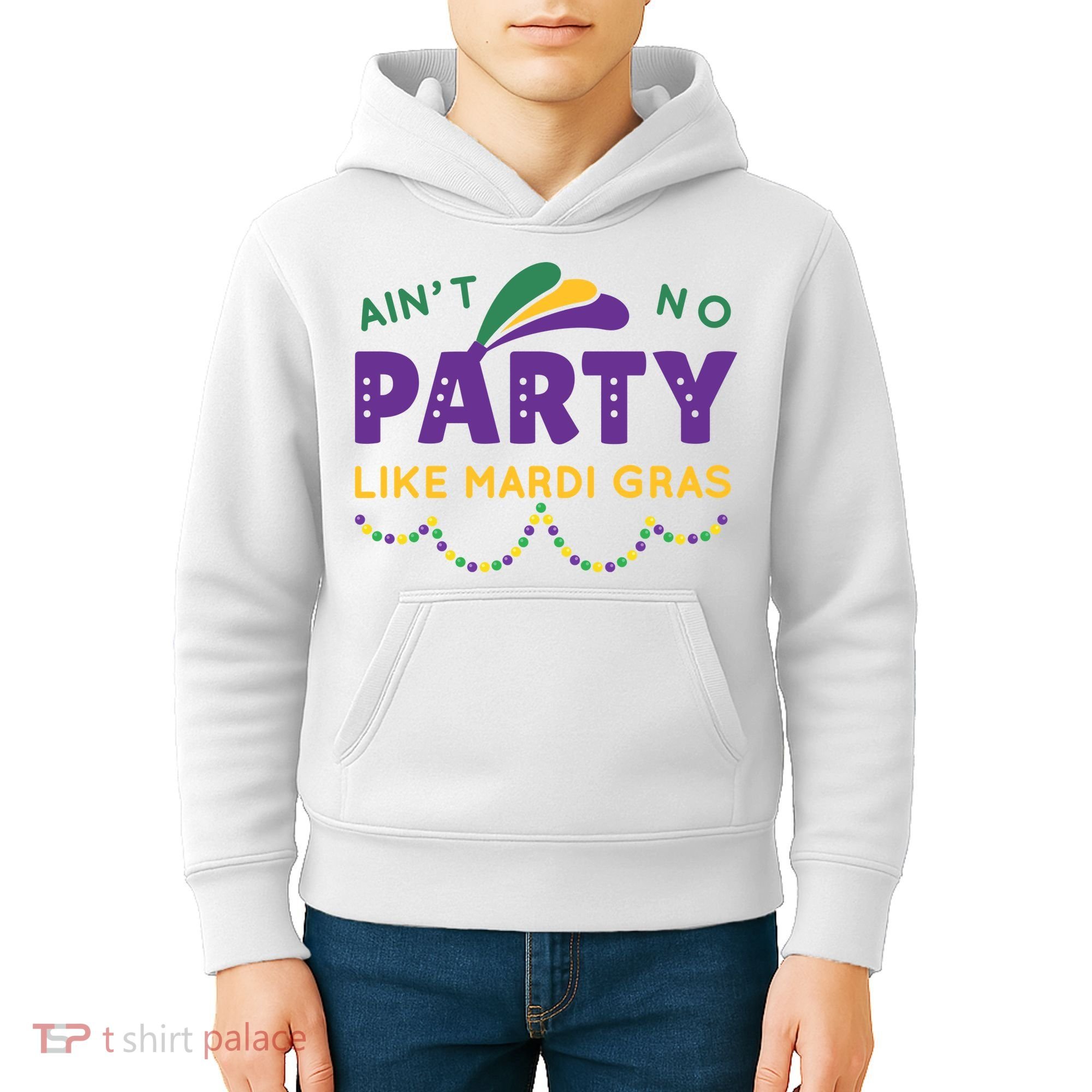 Ain't No Party Like Mardi Gras Beads Celebration Kids Hoodie