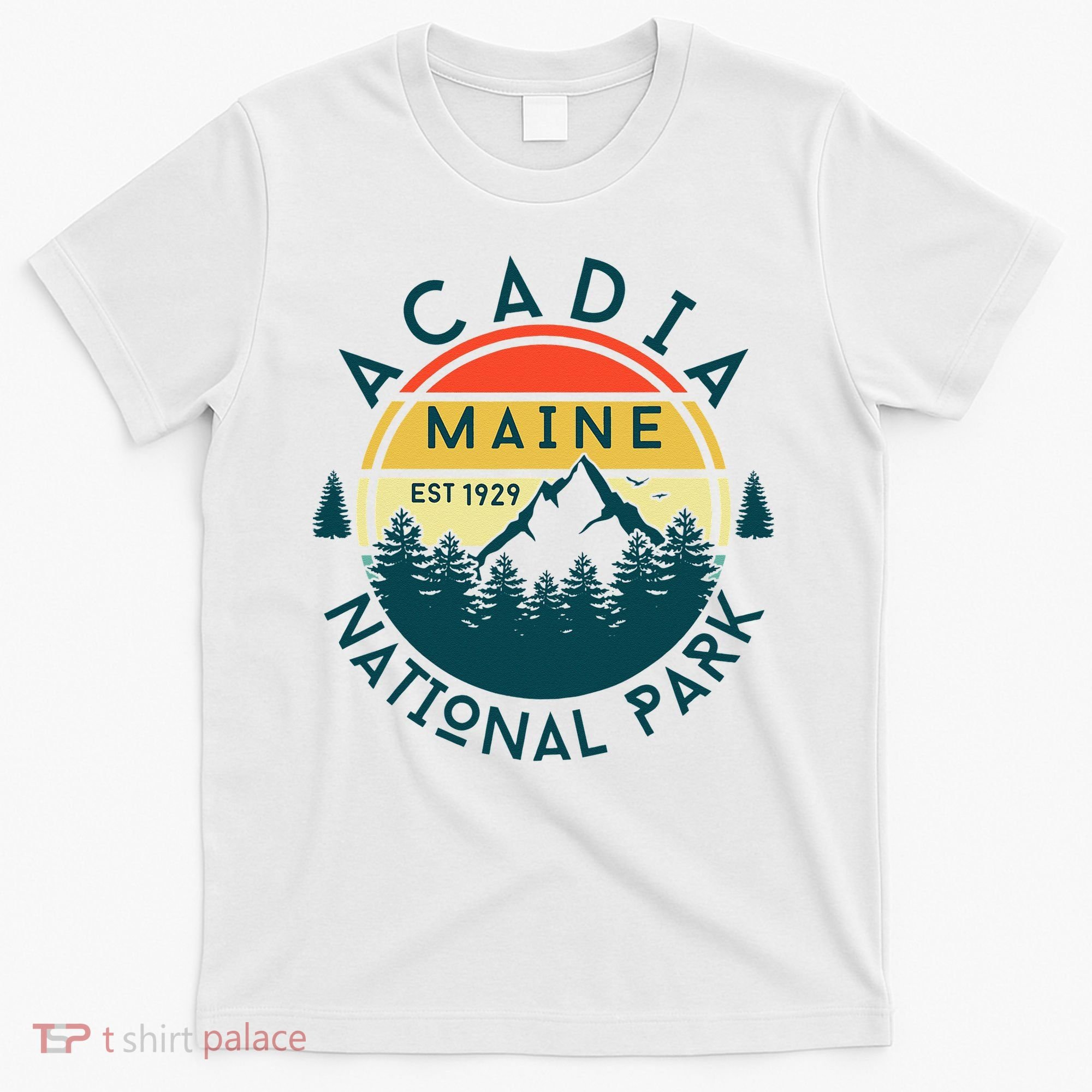 Acadia National Park Maine Mountains Nature Hiking Retro T-Shirt
