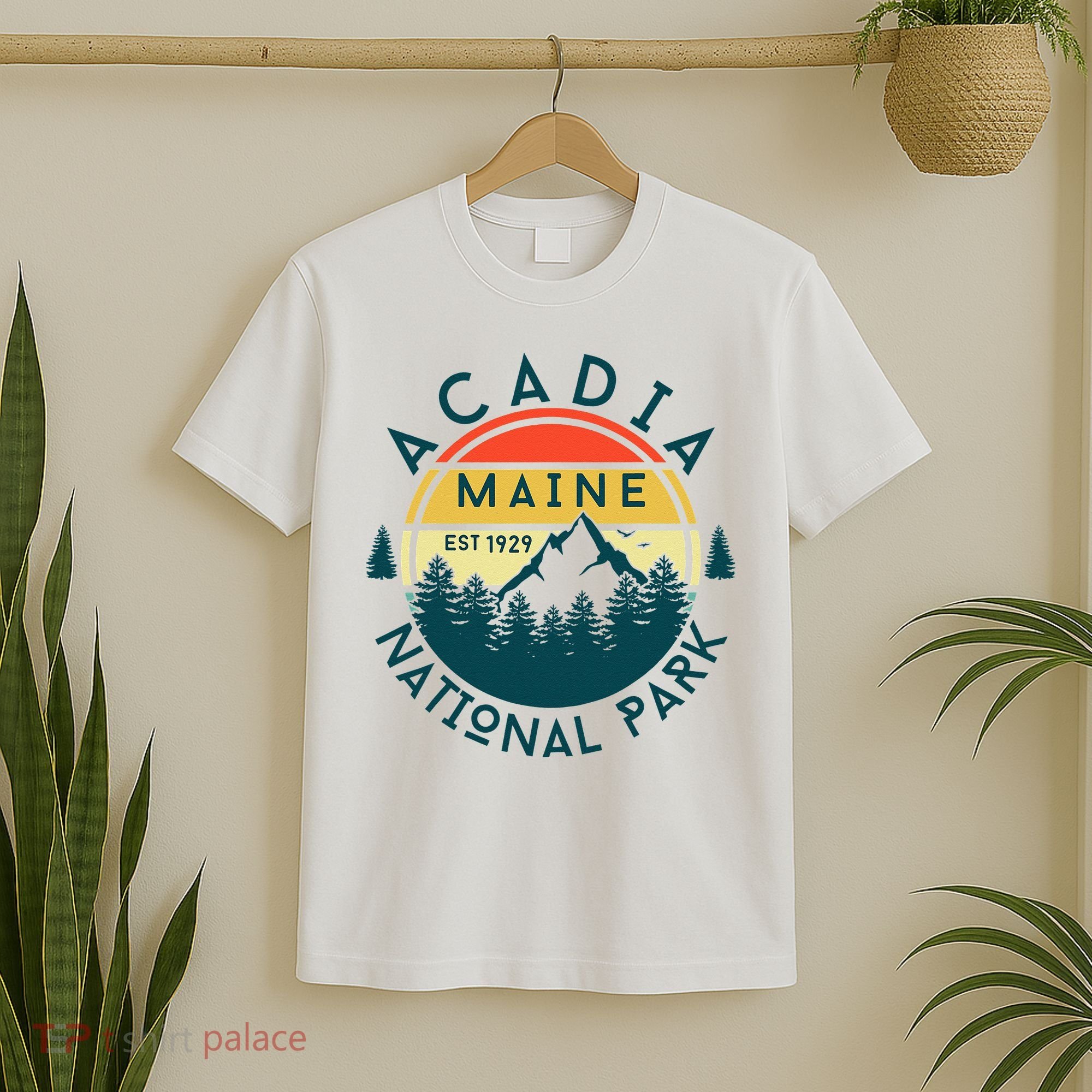 Acadia National Park Maine Mountains Nature Hiking Retro T-Shirt