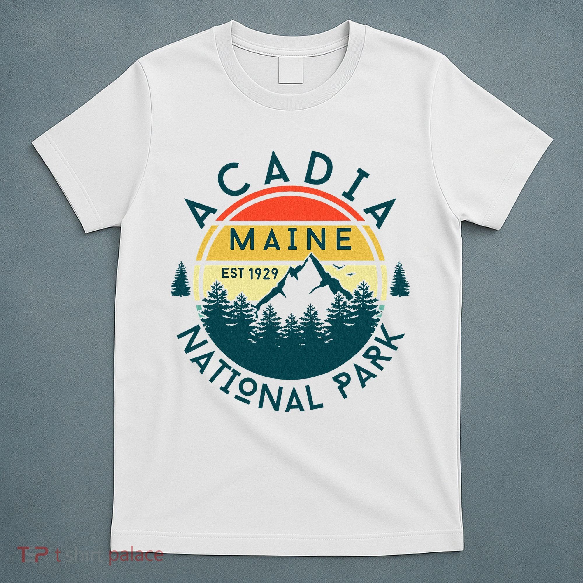 Acadia National Park Maine Mountains Nature Hiking Retro T-Shirt