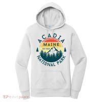 Acadia National Park Maine Mountains Nature Hiking Retro Women's Hoodie thumb 0