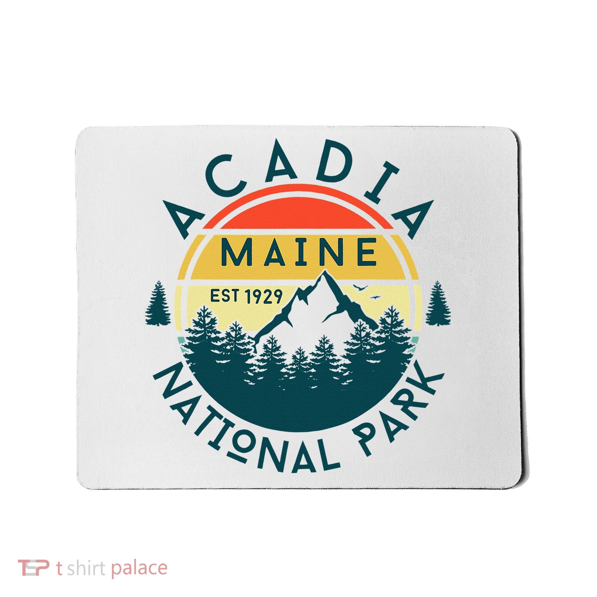 Acadia National Park Maine Mountains Nature Hiking Retro Mousepad