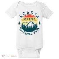 Acadia National Park Maine Mountains Nature Hiking Retro Baby Bodysuit thumb 0