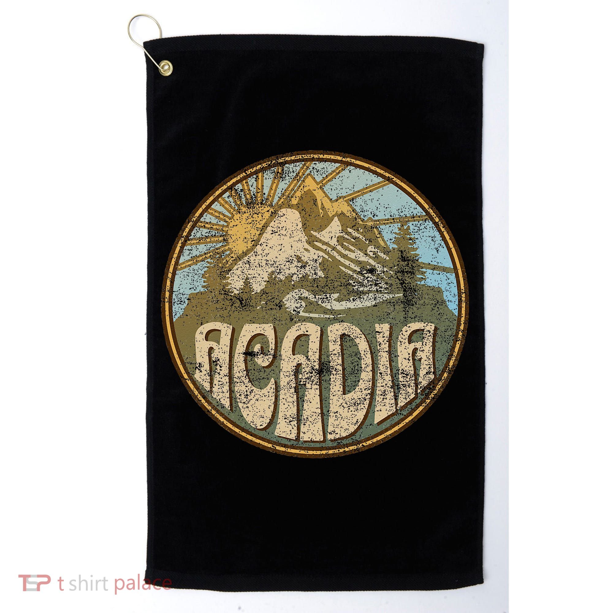 Acadia National Park Maine Nature Mountains Hiking Outdoors Golf Towel