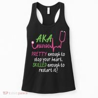 Aka Nurse Pretty To Stop Your Heart Nurse Week Gift Women's Tank Top thumb 0