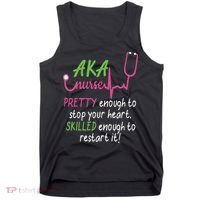 Aka Nurse Pretty To Stop Your Heart Nurse Week Gift Tank Top thumb 0
