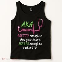 Aka Nurse Pretty To Stop Your Heart Nurse Week Gift Tank Top thumb 2