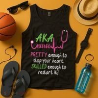 Aka Nurse Pretty To Stop Your Heart Nurse Week Gift Tank Top thumb 4