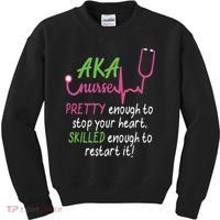 Aka Nurse Pretty To Stop Your Heart Nurse Week Gift Kids Sweatshirt thumb 0
