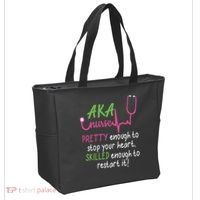Aka Nurse Pretty To Stop Your Heart Nurse Week Gift Tote Bag thumb 2
