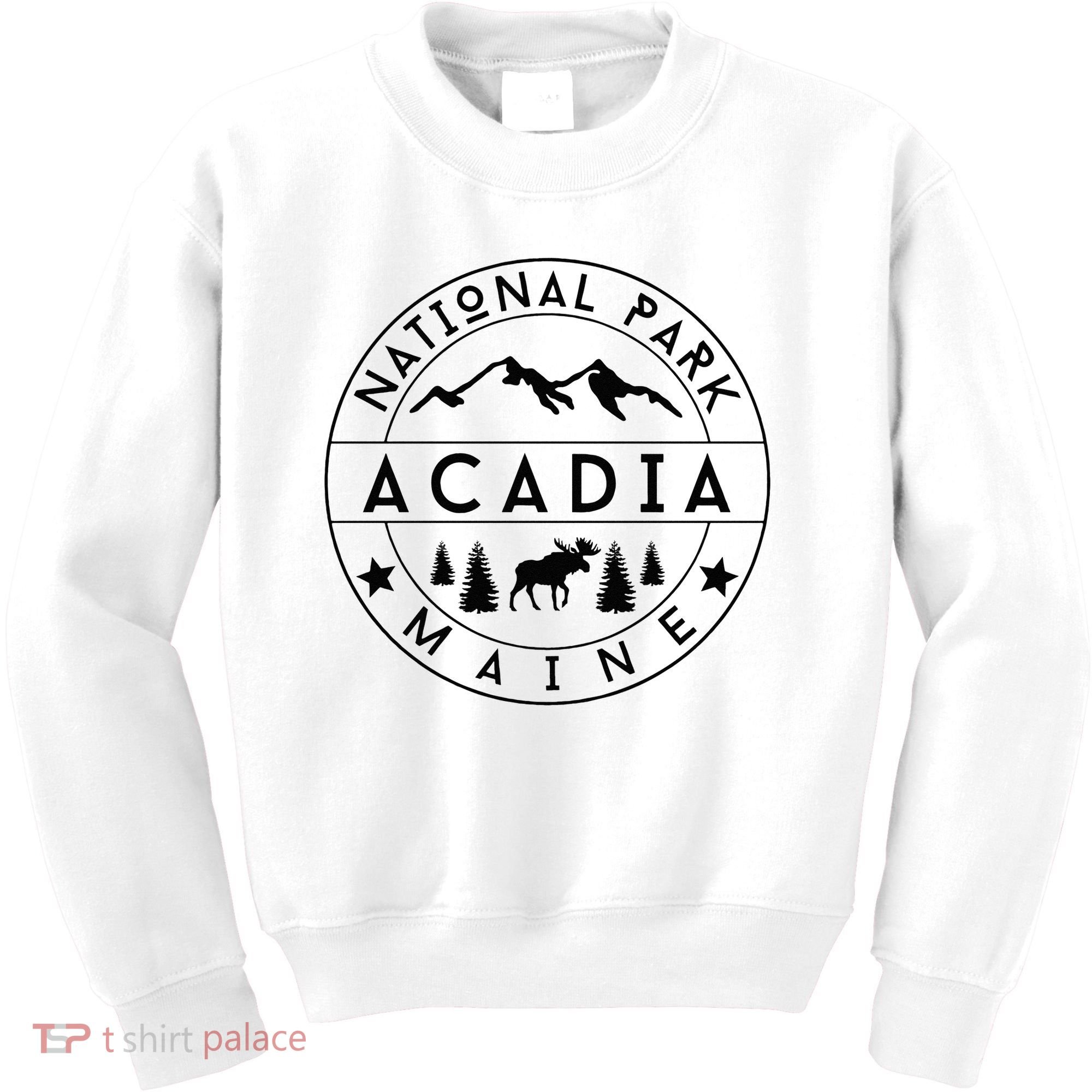 Acadia National Park Maine Moose Nature Hiking Outdoors Kids Sweatshirt