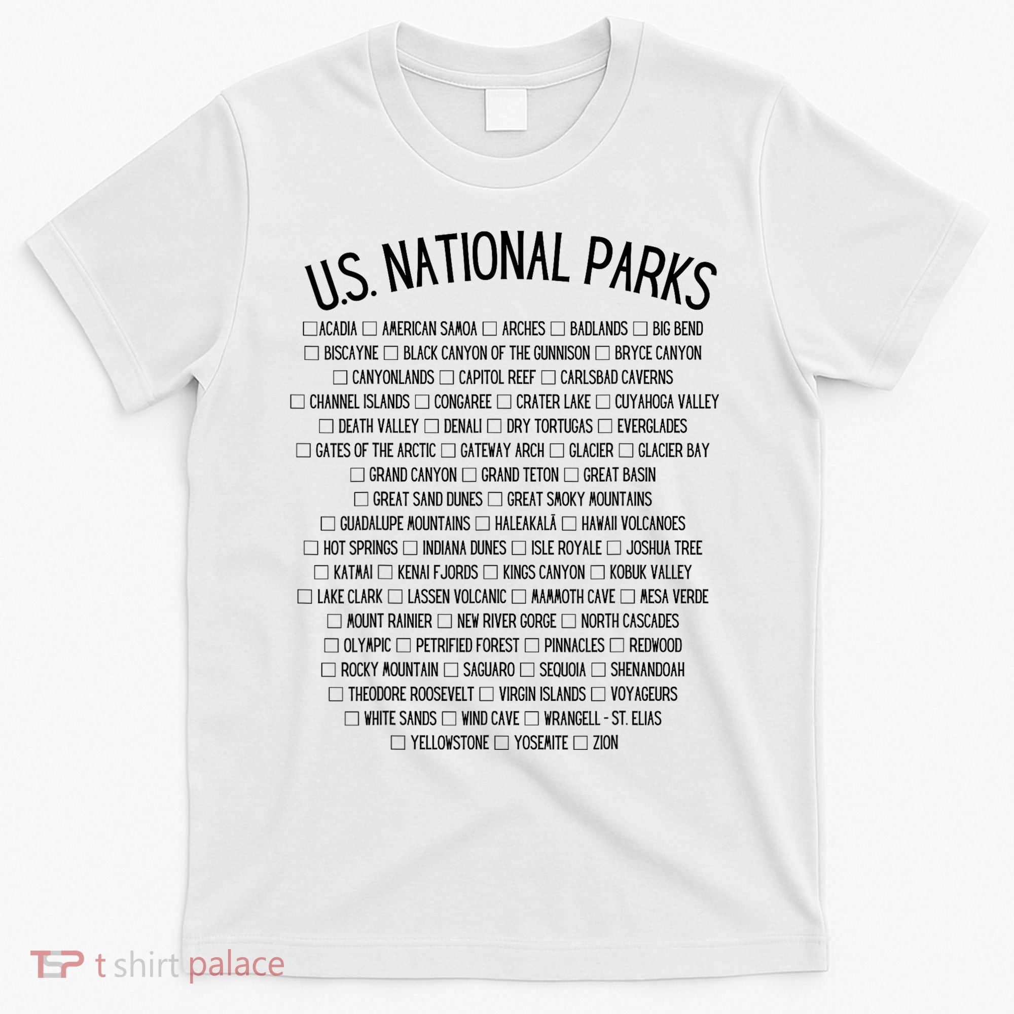 American National Parks Checklist US National Parks Family T-Shirt