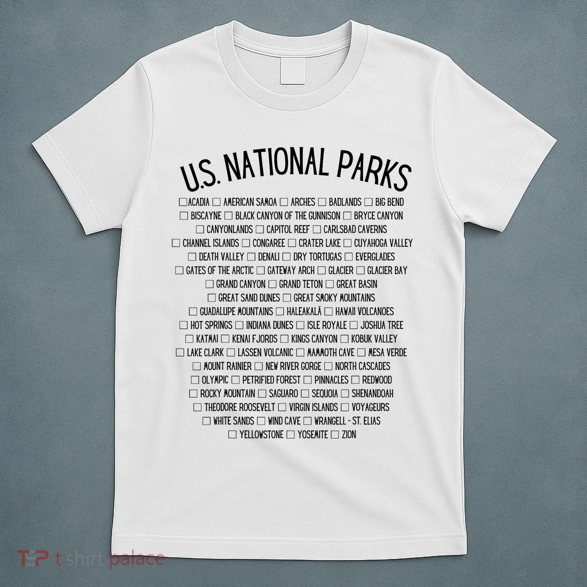 American National Parks Checklist US National Parks Family T-Shirt