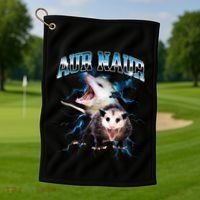 Aur Naur Possum Cute Funny Sarcastic Meme Golf Towel thumb 1