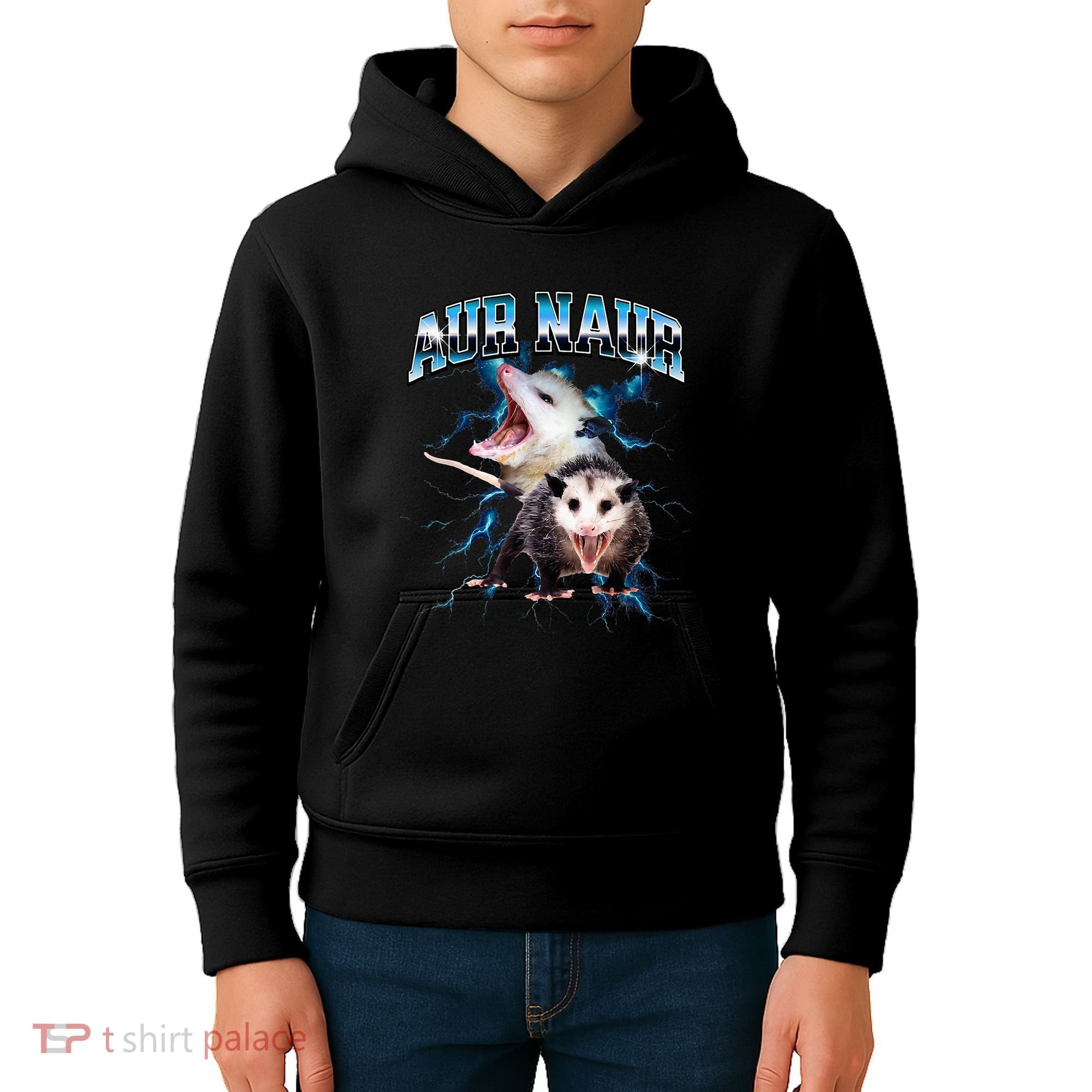 Aur Naur Possum Cute Funny Sarcastic Meme Kids Hoodie