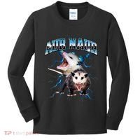 Aur Naur Possum Cute Funny Sarcastic Meme Kids Long Sleeve Shirt thumb 0