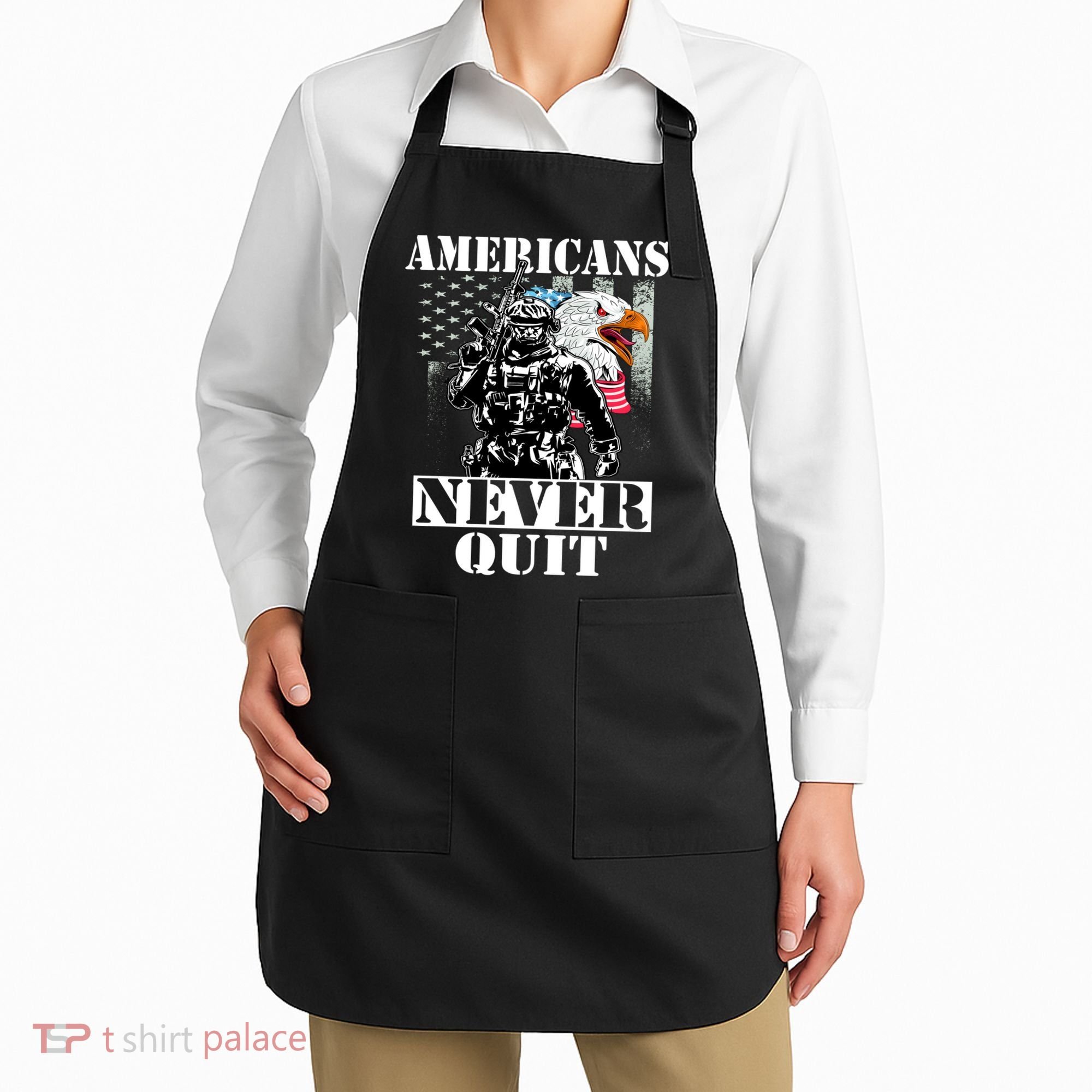 Americans Never Quit Veteran Apron