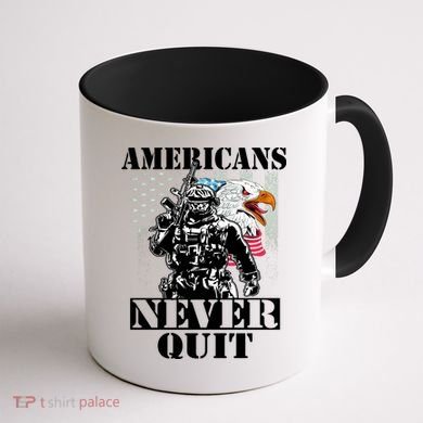 Americans Never Quit Veteran Coffee Mug back