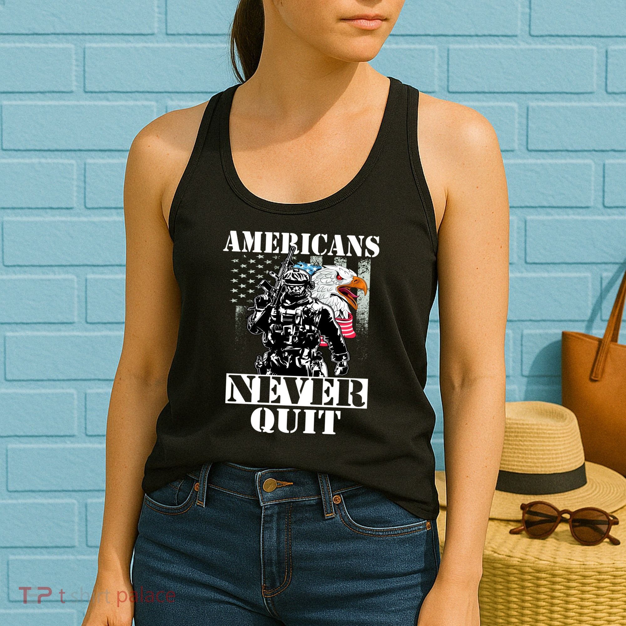 Americans Never Quit Veteran Women's Tank Top