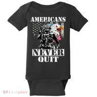 Americans Never Quit Veteran Baby Bodysuit thumb 0