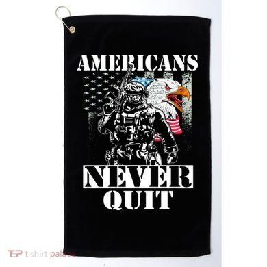 Americans Never Quit Veteran Golf Towel