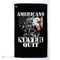 Americans Never Quit Veteran Golf Towel thumb 0