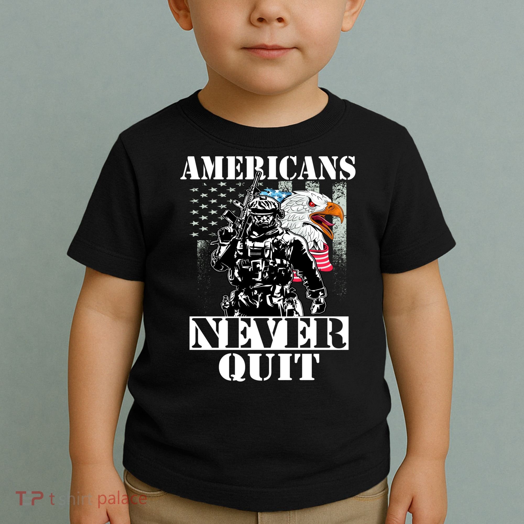 Americans Never Quit Veteran Toddler T-Shirt