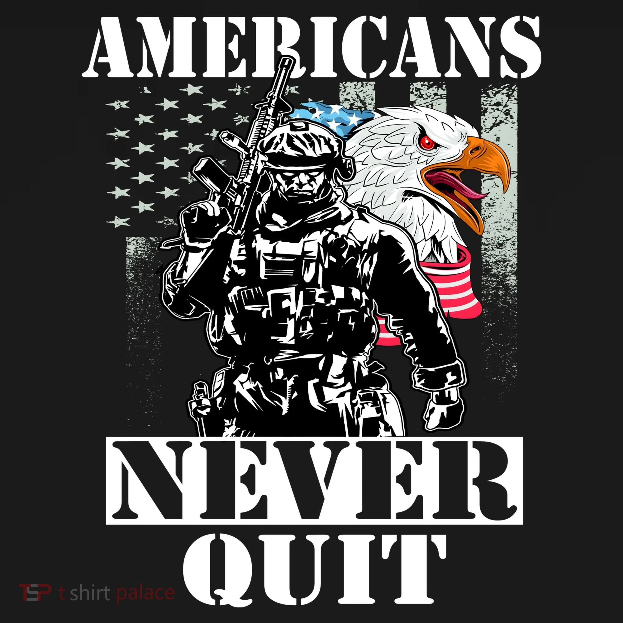 Americans Never Quit Veteran Toddler T-Shirt